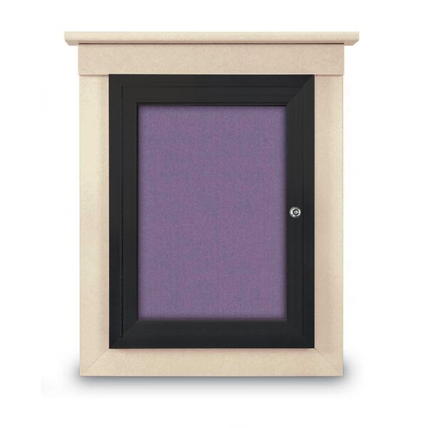 42"x32" 2-Door Enclosed Letterboard, Black Felt/Cherry